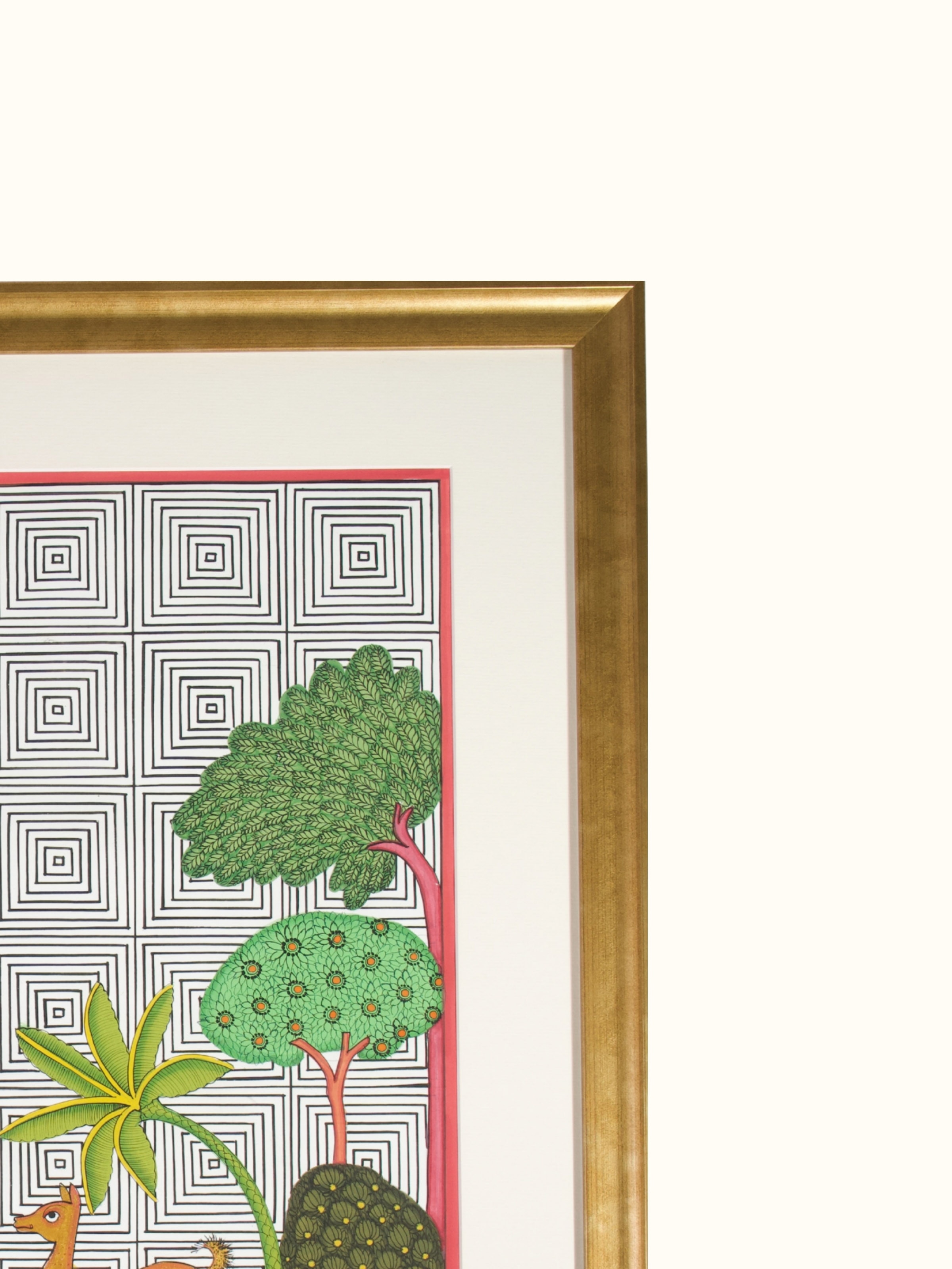Deers Pair Forest Illusion Pichwai Painting