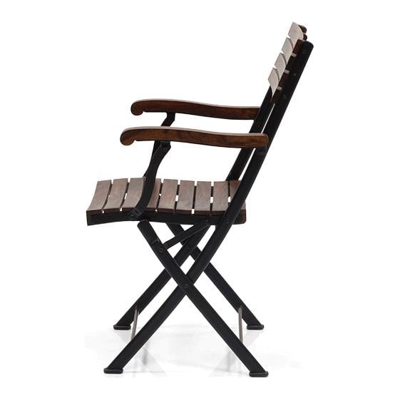 Masai Solid Wood Outdoor Arm Chair in Dark Teak Colour - Set of 1