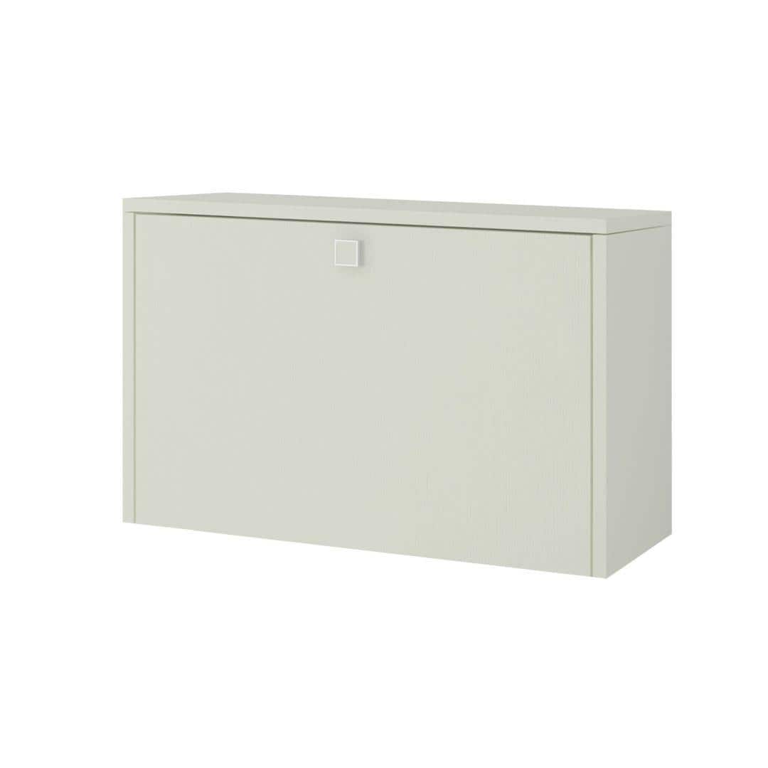 Valeria Wall Mounted Folding Study Desk cum Bookshelf in Ivory Colour