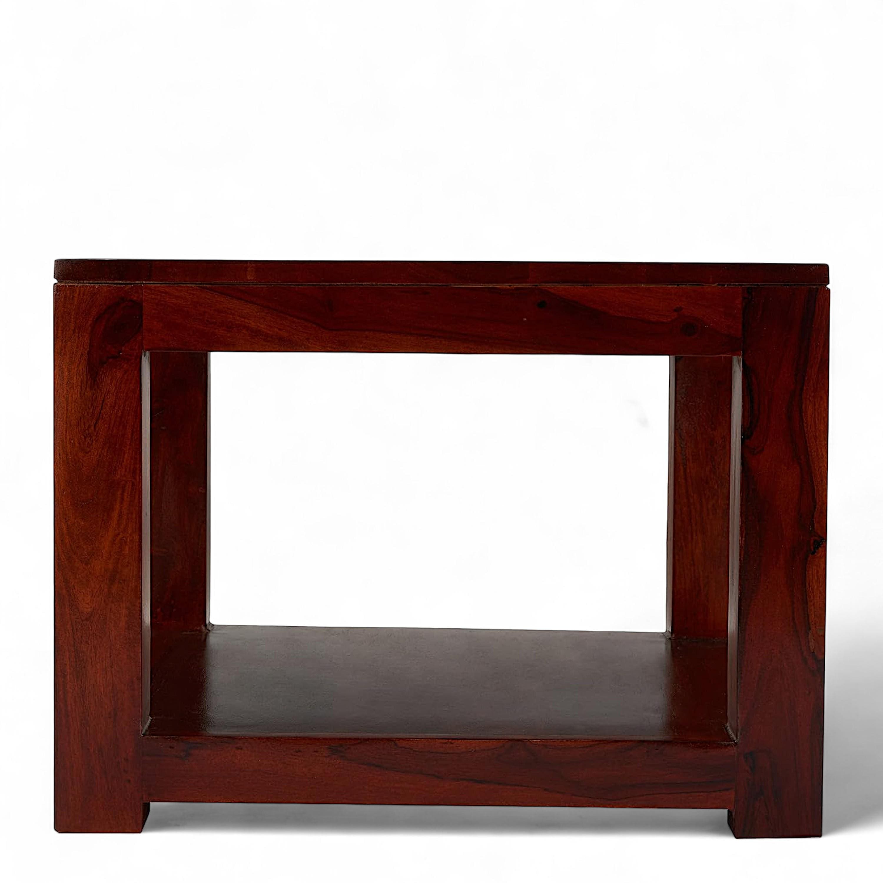Lisbon Sheesham Wood Contemporary Square Coffee Table In Honey Finish