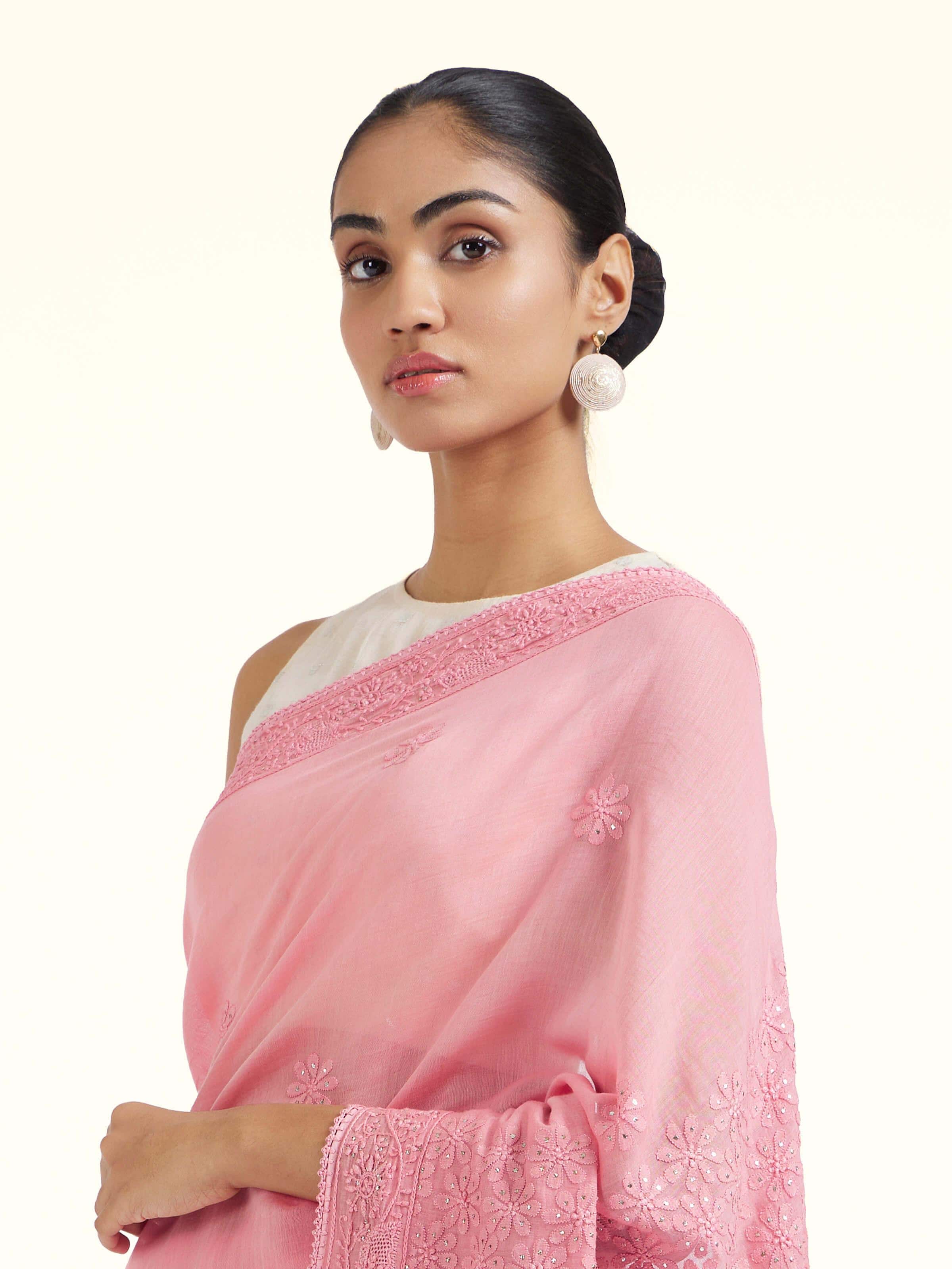 Green Tussar Silk Sujani Embroidered Saree