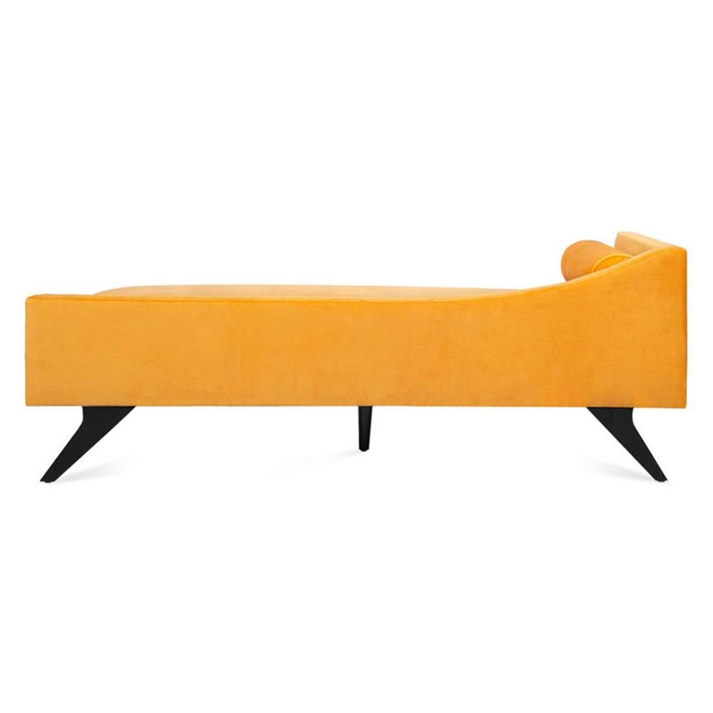 Euclid Velvet Chaise Launger in Yellow Colour