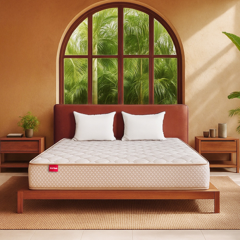 Kurlon Ortho Plus Natural Latex 8 inch Single High Resilience (HR) Foam Mattress (L x W: 78 inch x 30 inch) - Kurlon