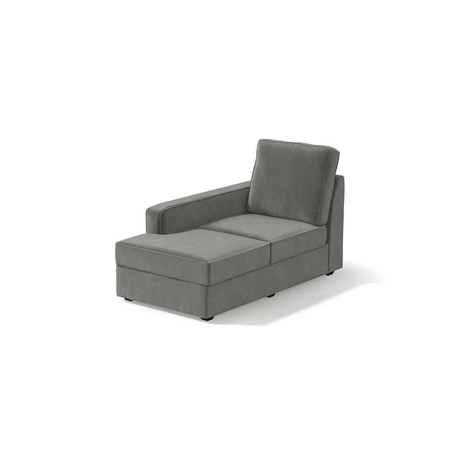 Apollo Compact Sofa (Colour : Ash Grey Velvet, Cushion : Soft, Back Type : High Back, Seating Capacity : Left Aligned 3 Seater + Left Aligned Chaise)