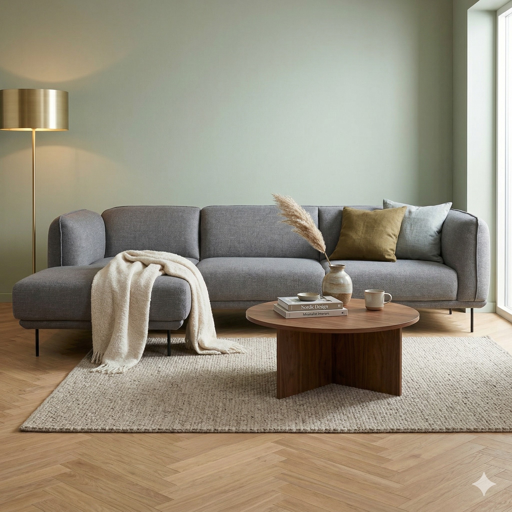 Scandinavian Mira Three Seater Left Chaise Sofa Matte Black Finish - Nestnordic