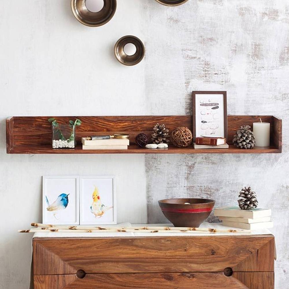 WOODENMOOD Rectangular Wall Rack