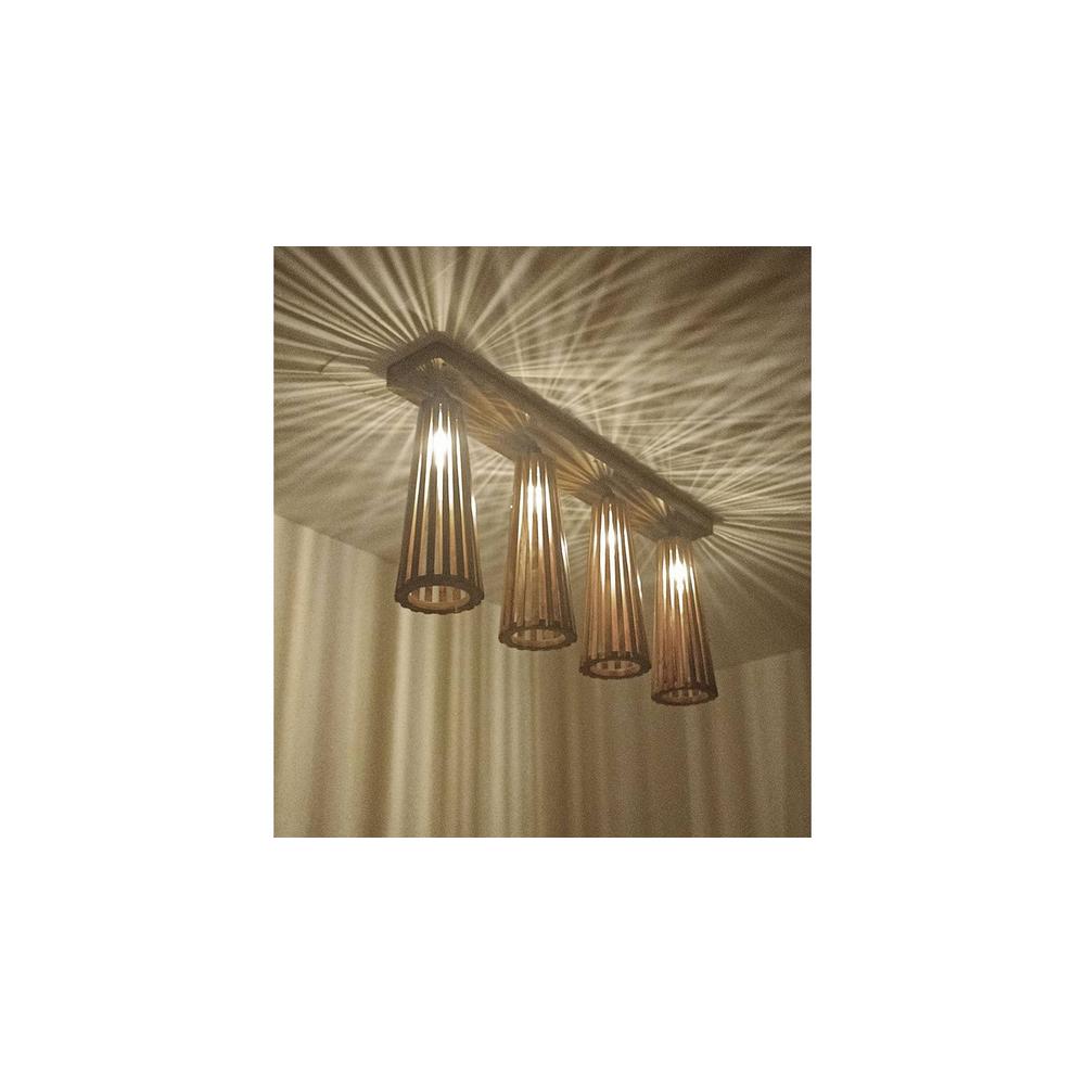 Bole Brown Solid Wood Ceiling Light