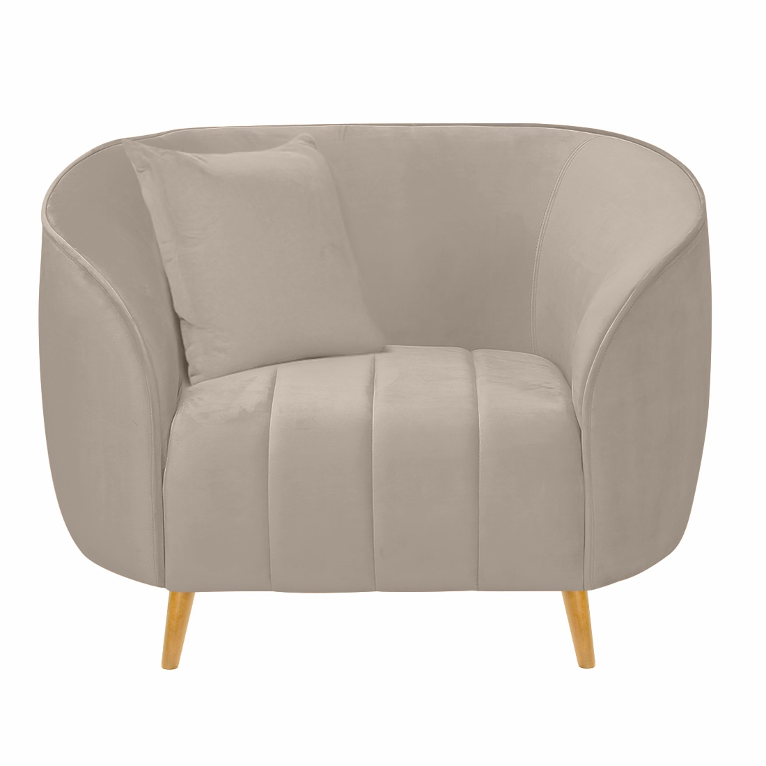 Nero Velvet 1 Seater Sofa in Cream Colour