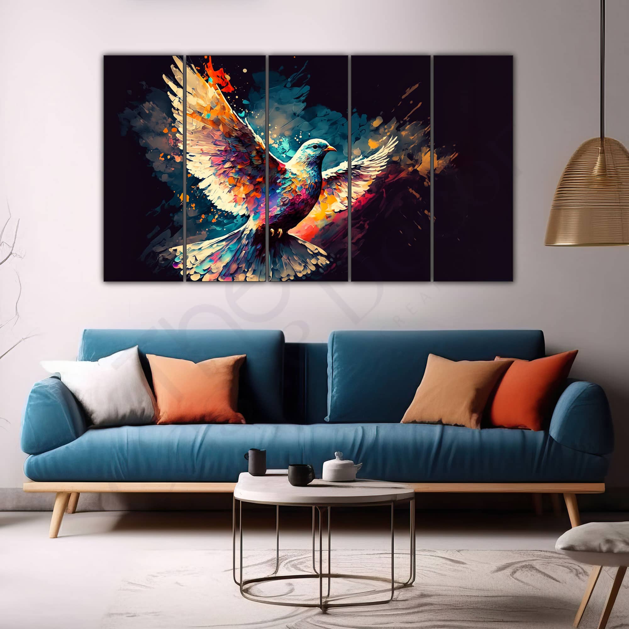 The Castle Decor Birds Art Wall Painting Wooden Framed Digital Painting 27x48 Inch (Style 2) - The Castle Decor