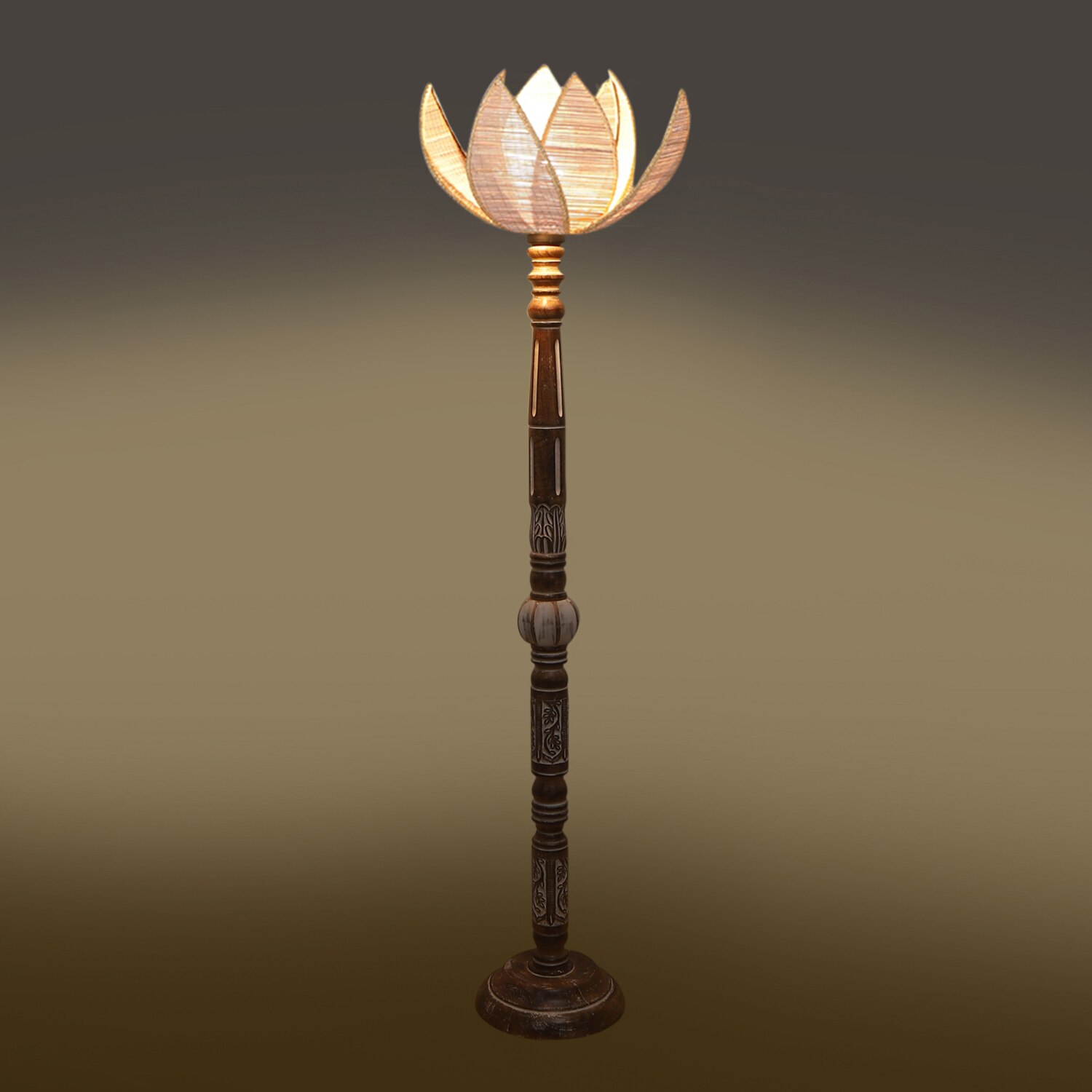 Devansh Wooden Floor Lamp