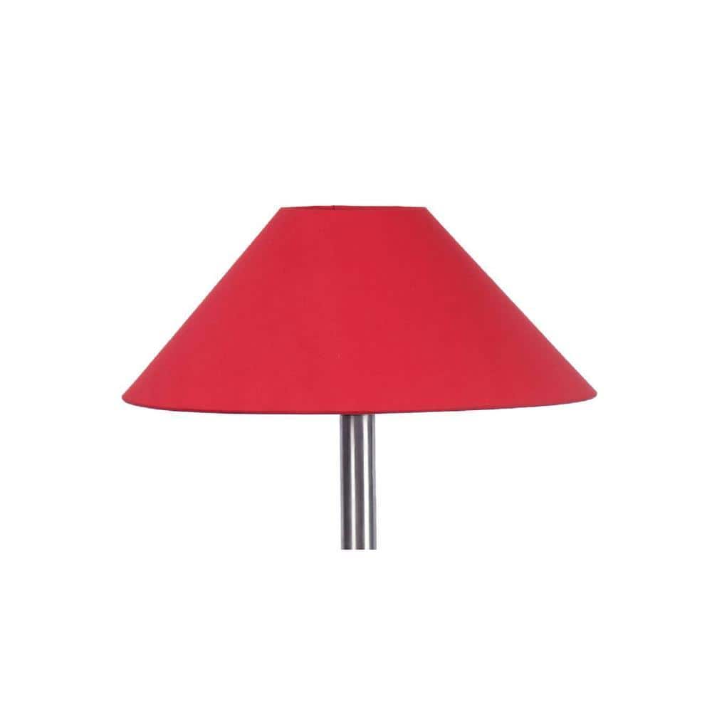Cedar Red Fabric Floor Lamp with Steel Steel Base