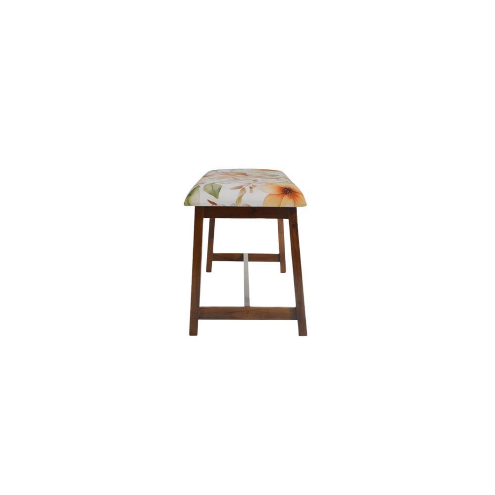 Newrio Solid Wood Bench In Provincial Teak Finish