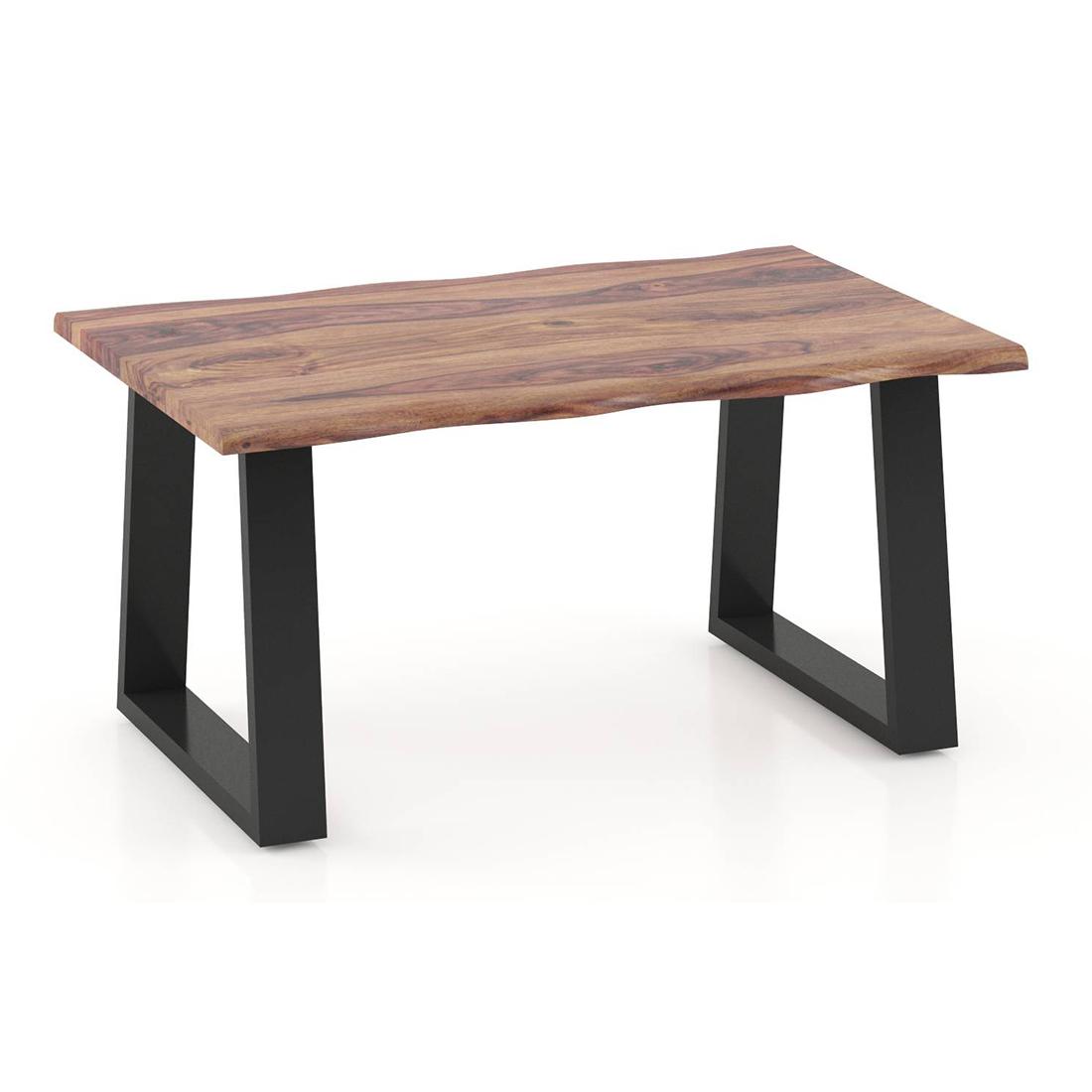 Aquila Live Edge Rectangular Solid Wood Coffee Table In Finish Teak