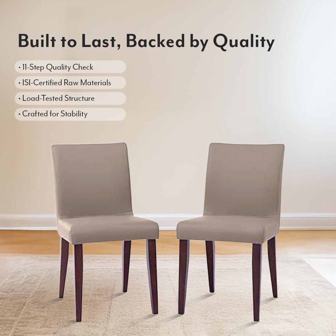 Persica Solid Wood Dining Chair Set Of 2 In Dark Walnut Finish