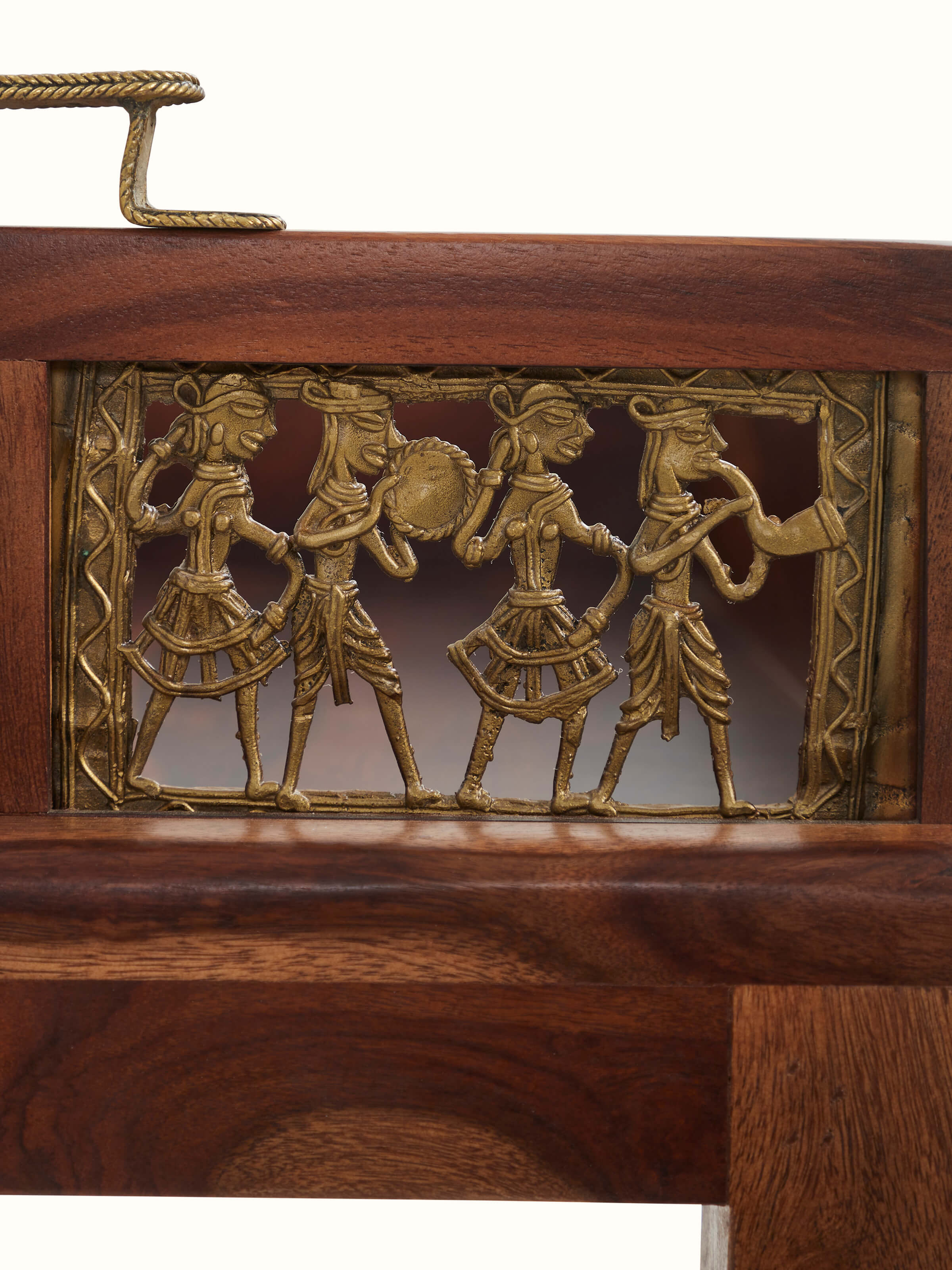 Sheesham Wood & Brass Bar Trolley
