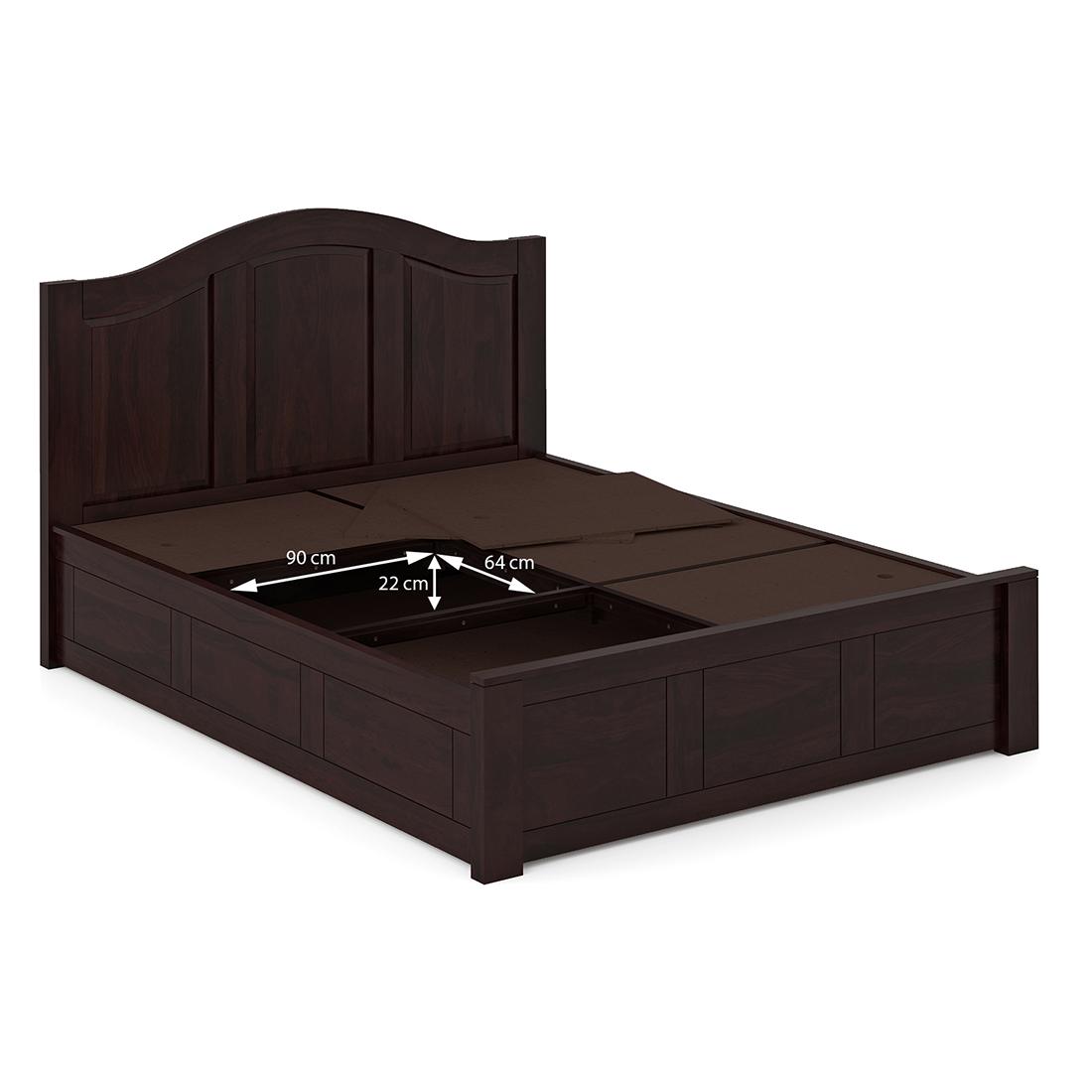 Ballito Solid Wood King Size Box Storage Bed In Mahogany Finish