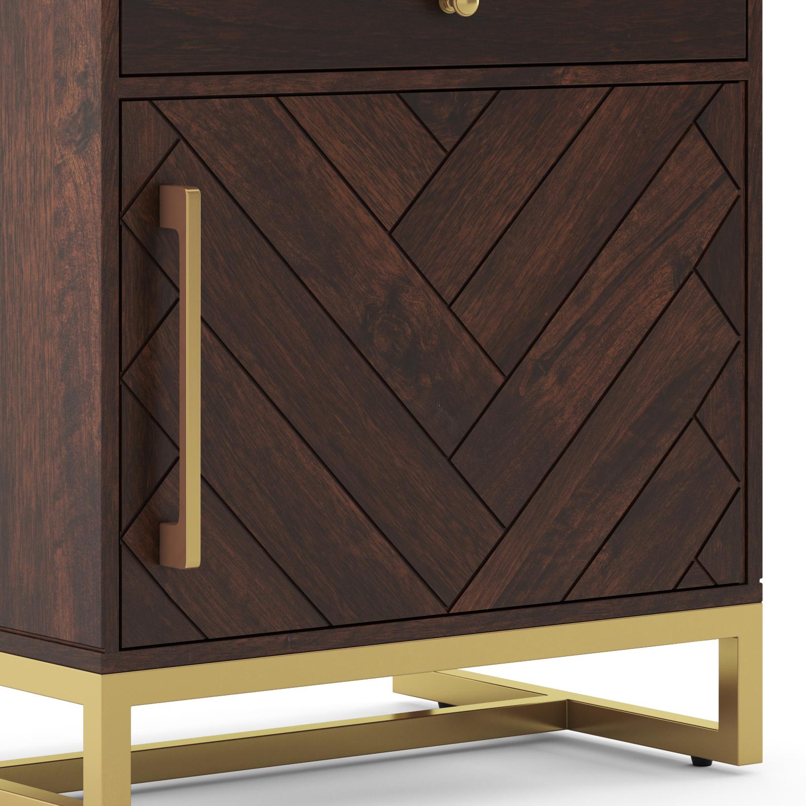 Nina Dressing Table With Storage Drawer in Walnut Finish