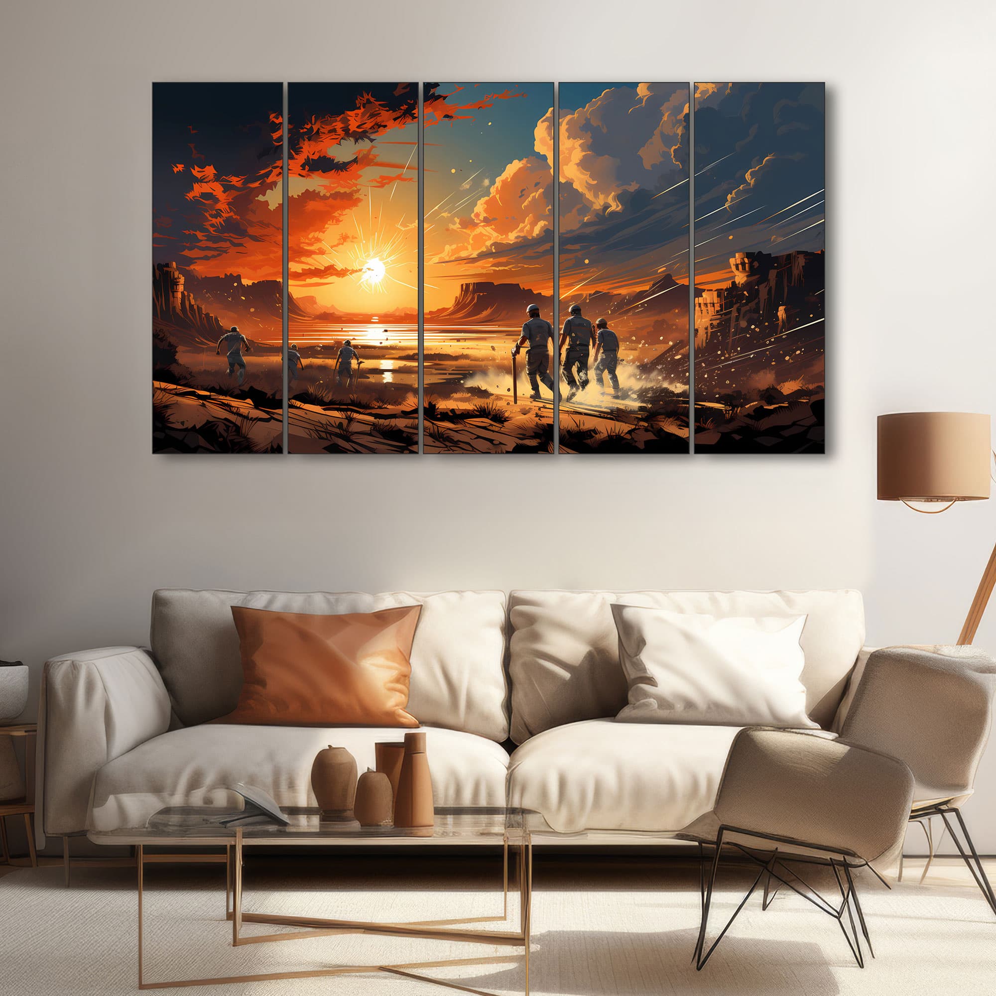 The Castle Decor Sports Art Wall Painting Wooden Framed Digital Painting 27x48 Inch (Style 11) - The Castle Decor