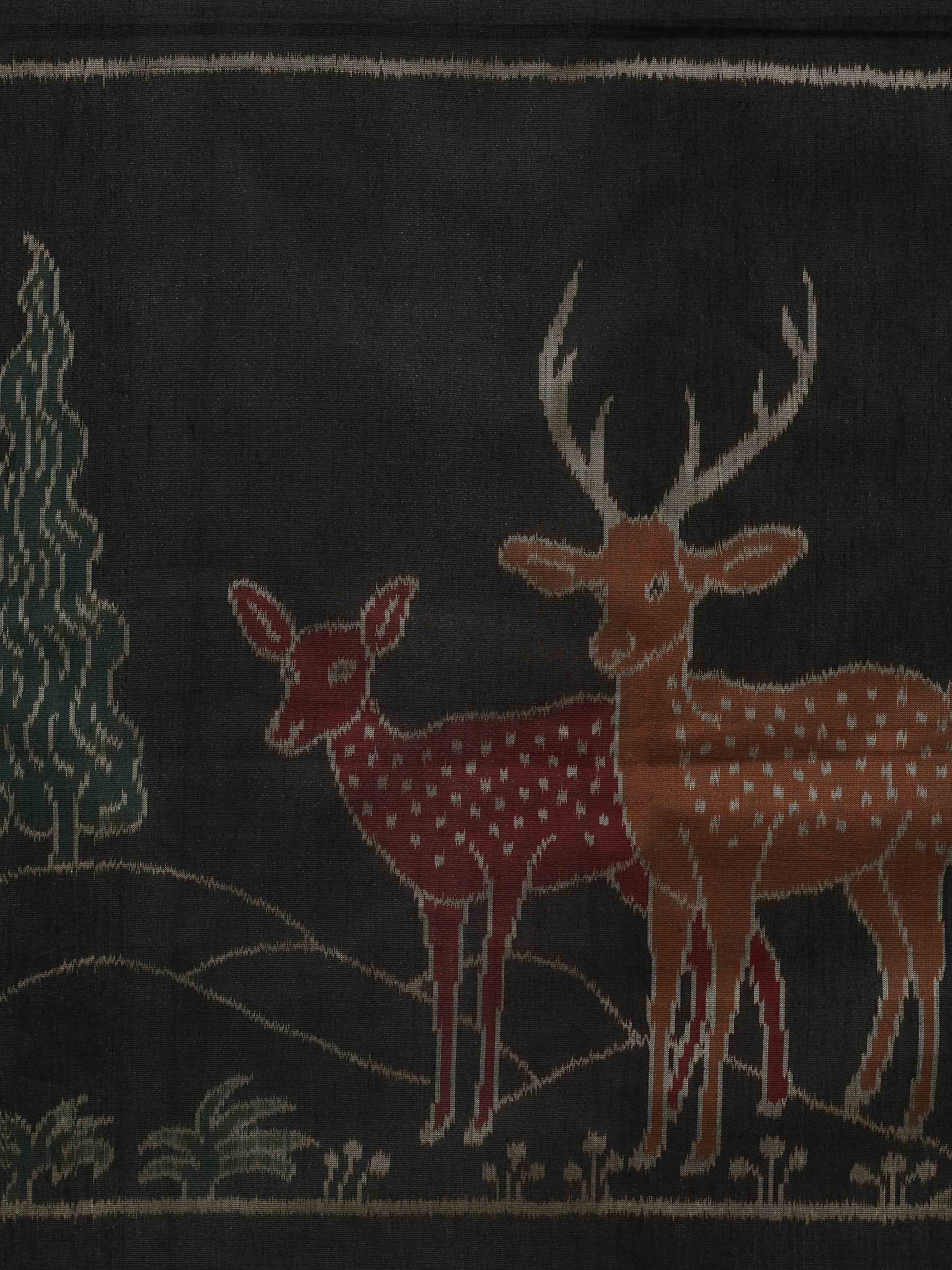 Deer Ikat Silk Wall Hanging