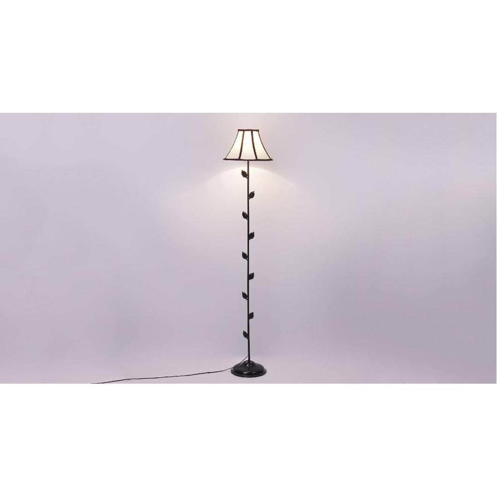 Kiley Multicolour Fabric Floor Lamp with Black Iron Base
