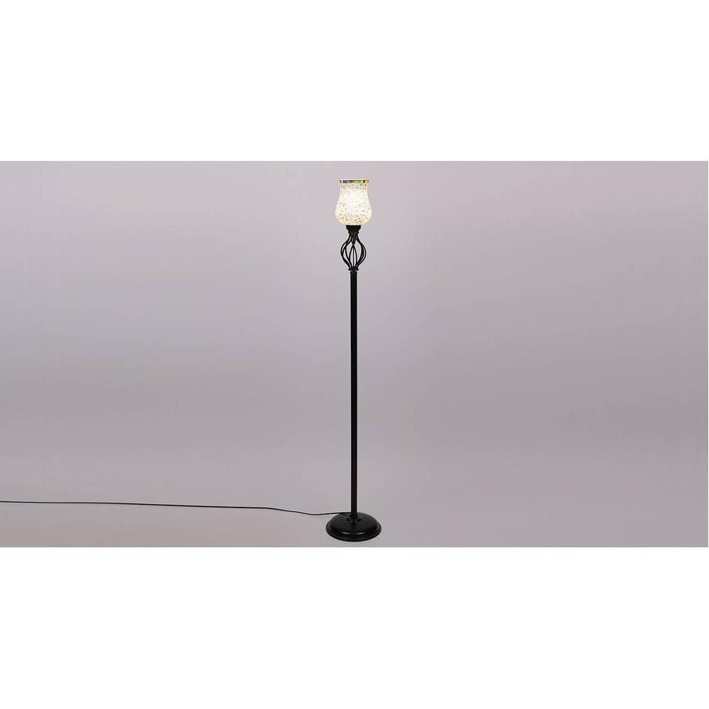 Daisy Black Glass Shade Floor Lamp