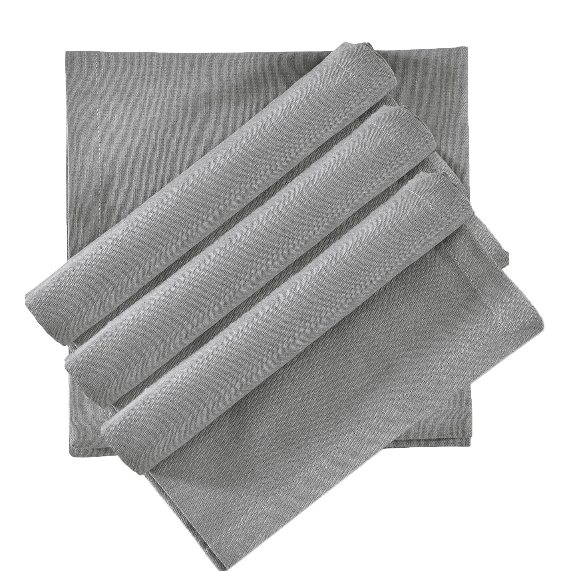 Luxe Home Cotton Kitchen Napkin for Dining Table and Kitchen Set of 4 (Grey, 45x45 cm)