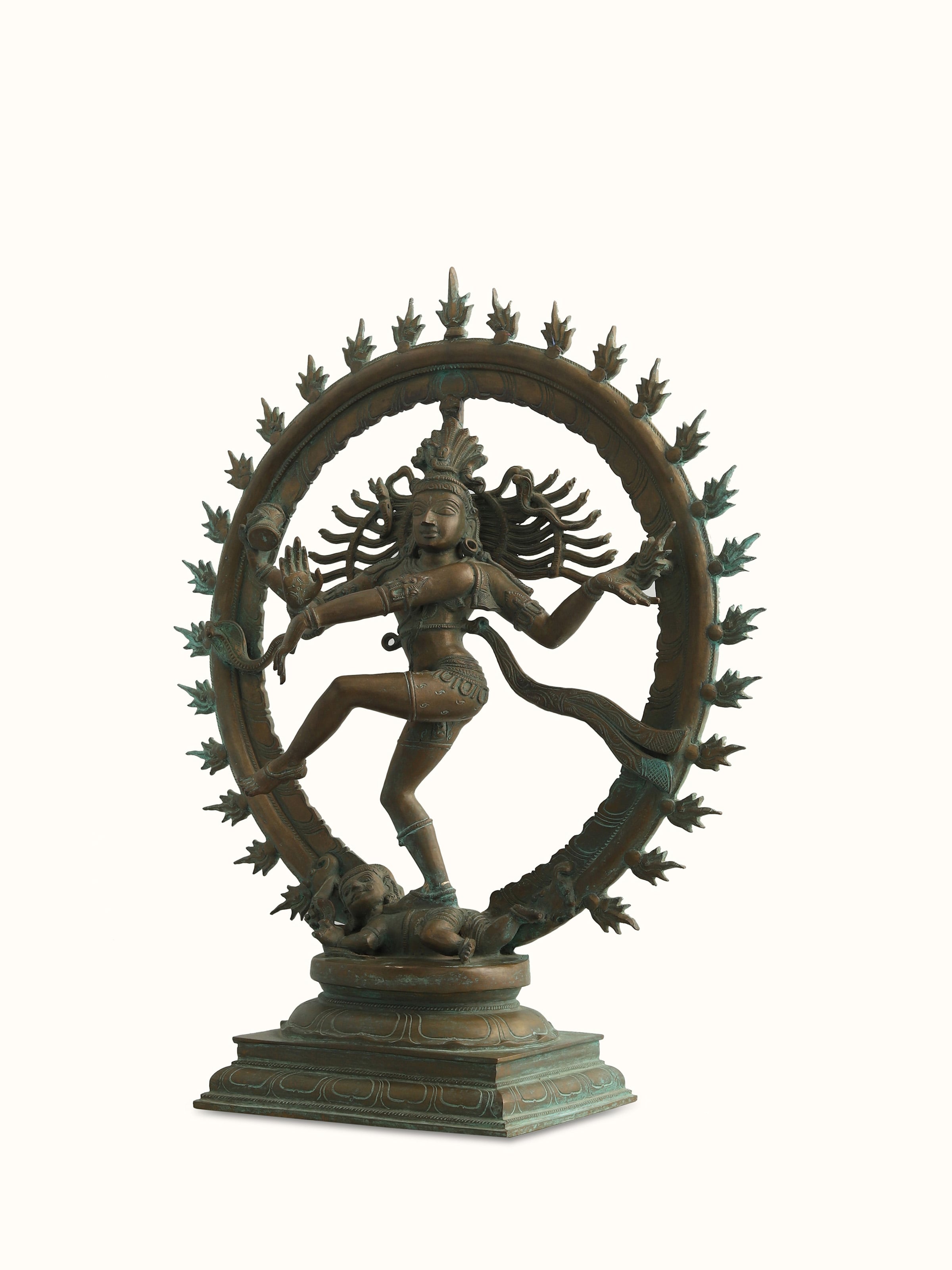 Angled view of Celestial Natrajan Bronze Casting Idol