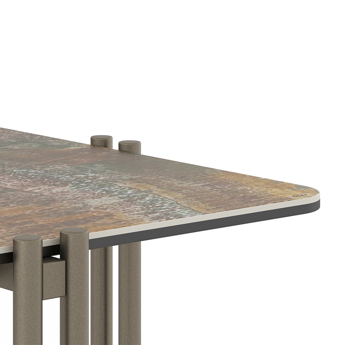 Paloma Marble Side Table in Jupiter Rust Spanish Ceramic Finish