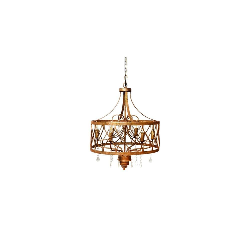6 light Gold Chandelier