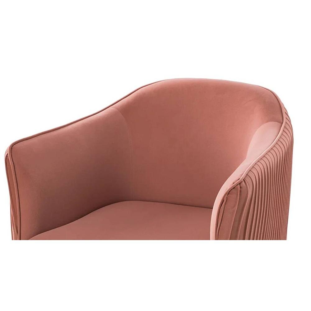 Celeo Velvet Accent Chair in Dusty Rose Colour