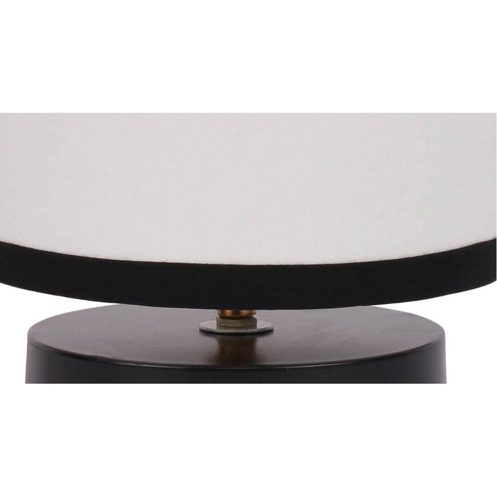 Emmit Multicolour Fabric Shade Table Lamp with Black Iron Base