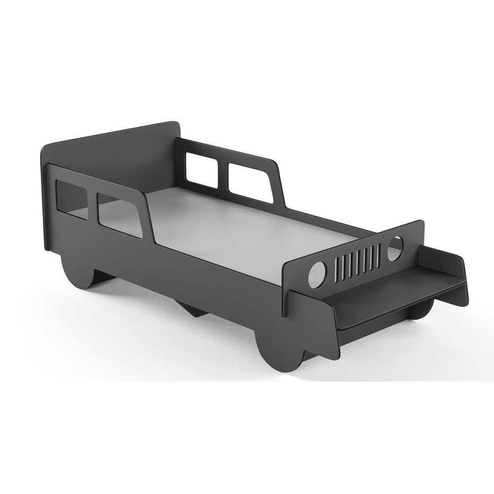 Vroom Engineered Wood Bed in Dark Grey Colour