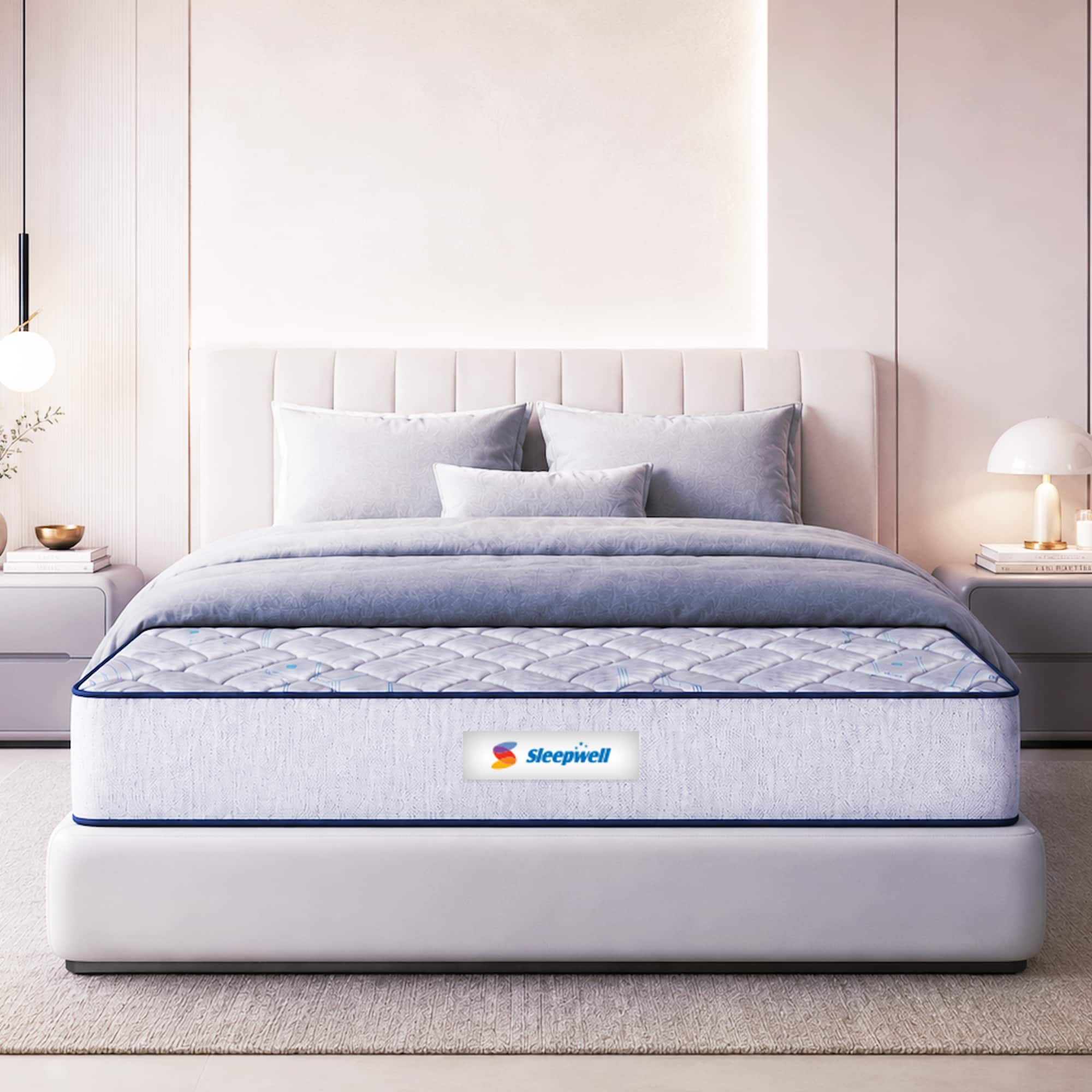 Sleepwell Nexa Plus Premium Mattress Medium Firm Resitec Foam Queen Size 84x60x8 in