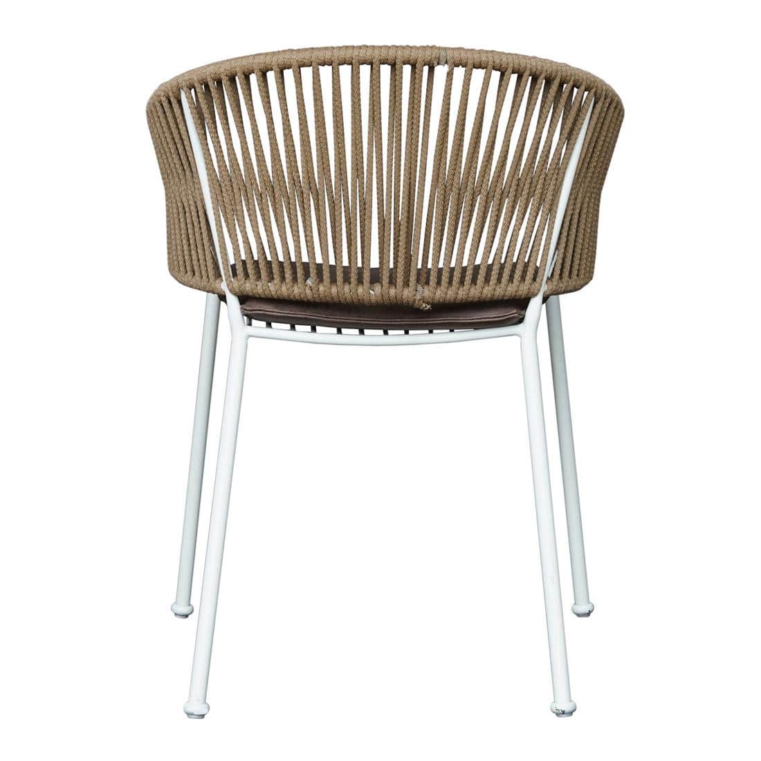 Coral Outdoor Accent Patio Weaving Chair Set of 2 in Ivory White