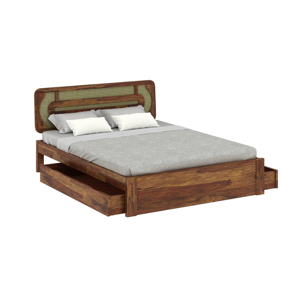 Seaside Escape Solid Wood Queen Size Drawer Storage Bed