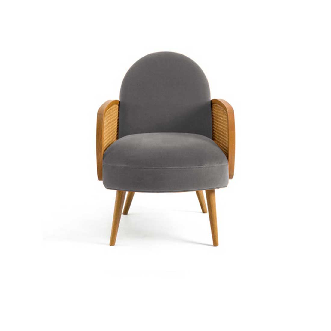 Holden Cane Accent Chair in Grey Colour