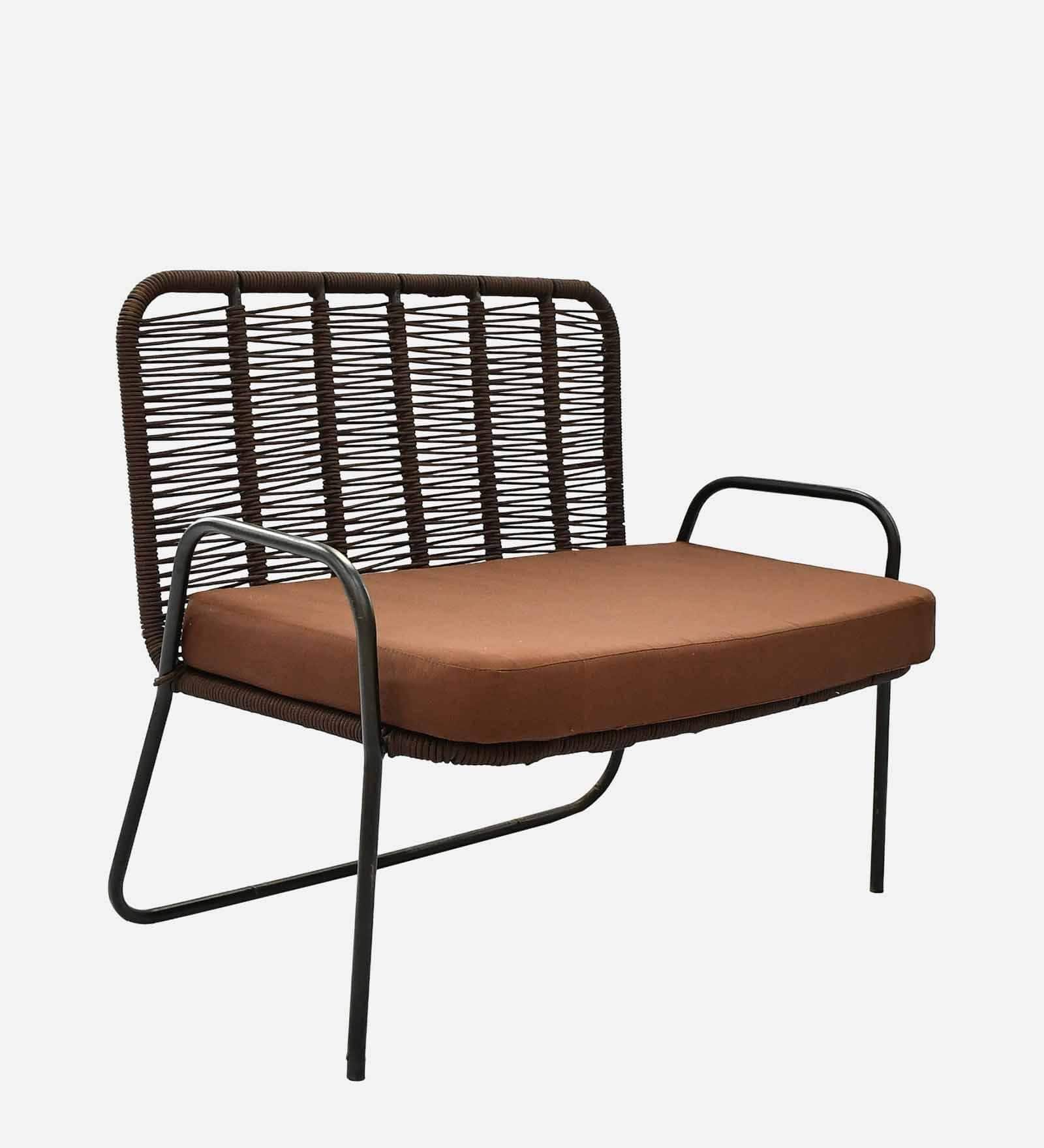 Madrid 2+1+1 Seater Rope Sofa Set in Brown Finish