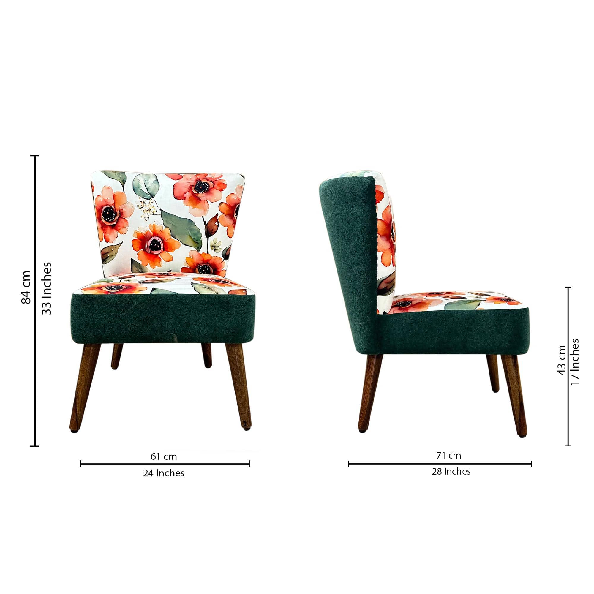 Rowan Accent Chair with Flower Print