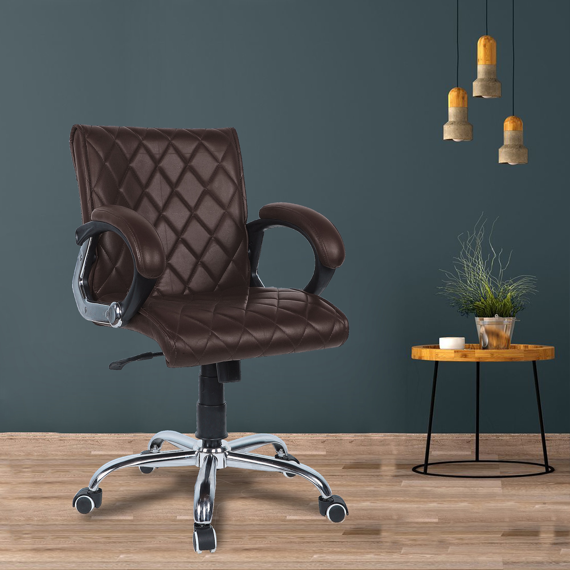Vooilea Mid Back Executive Chair in Brown Colour