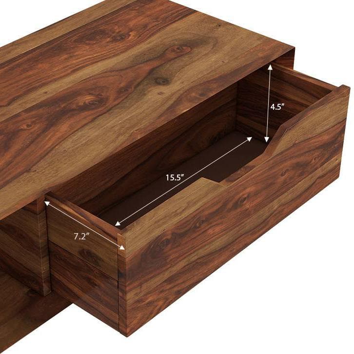 Sawyer Solid Wood Wall Mounted TV Unit in Teak Finish