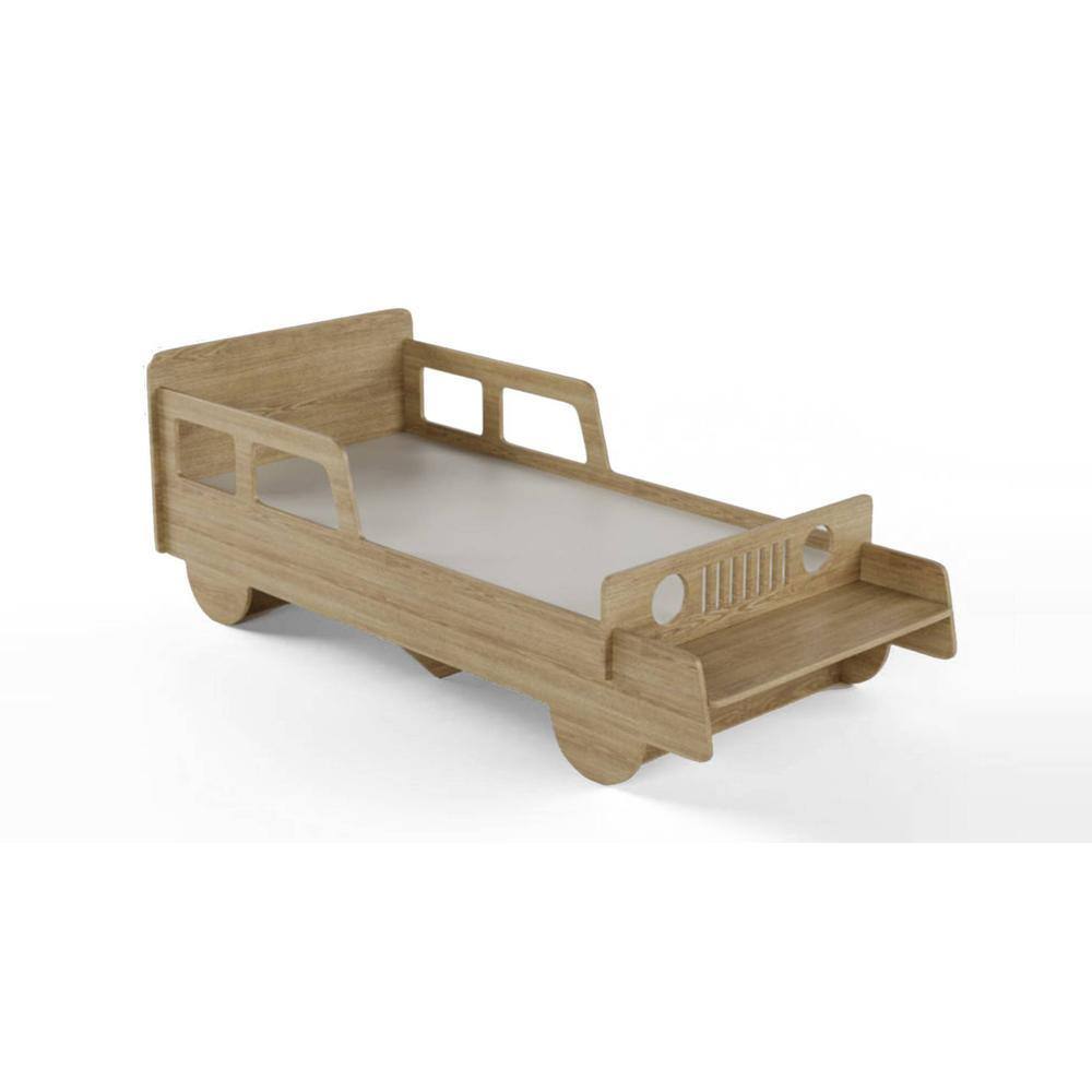 Vroom Engineered Wood Bed in Oak Colour