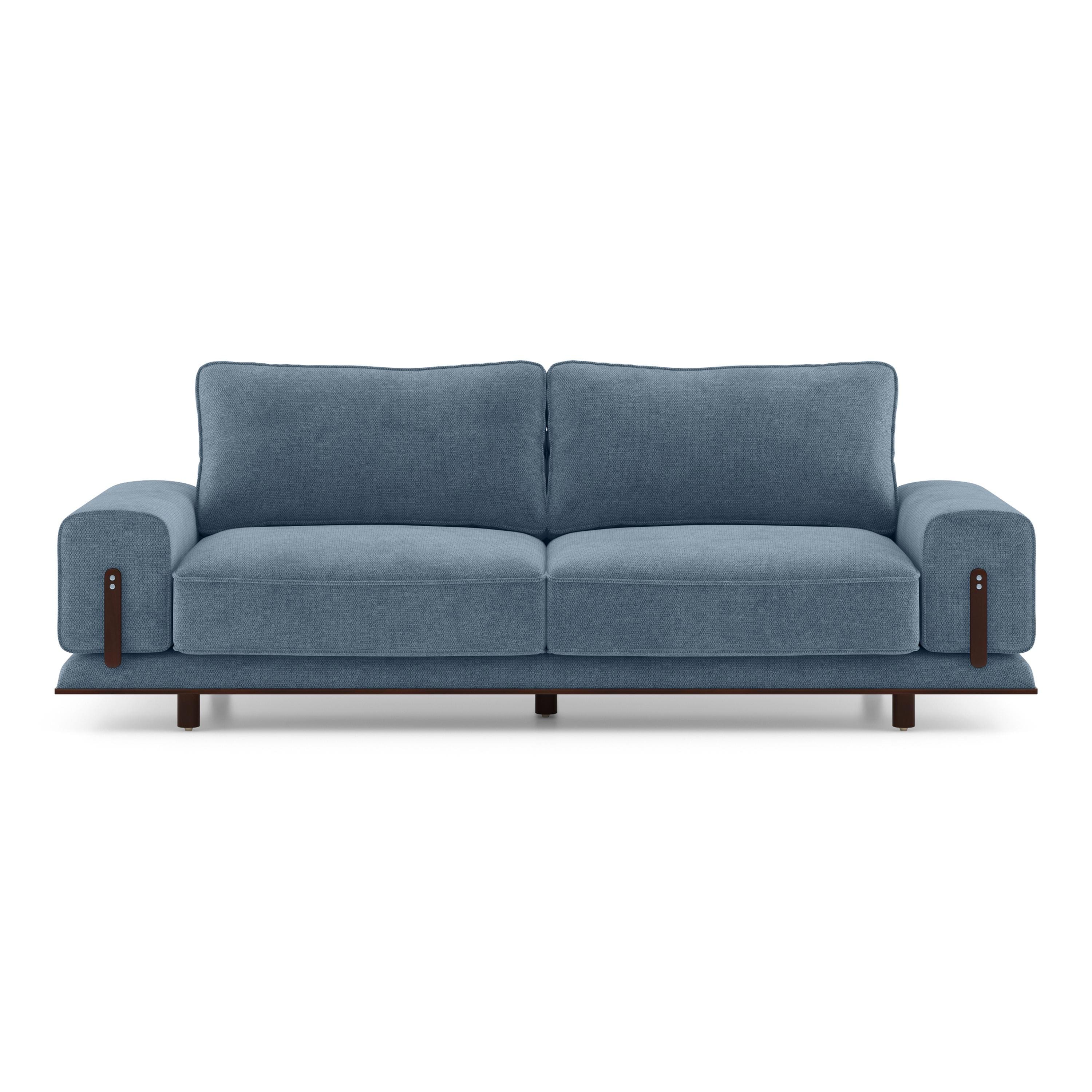 Barcelona Essential 3 Seater Fabric Sofa In Ocean Weave