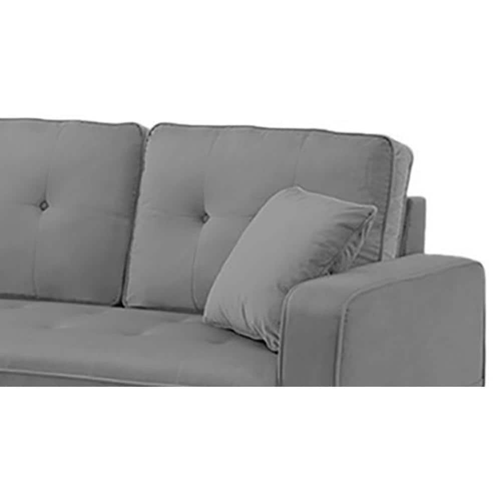 William Solid Wood Sofa cum Bed in Grey