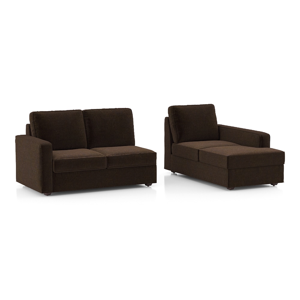 Apollo Compact Sofa (Colour : Dark Earth, Cushion : Soft, Back Type : Regular, Seating Capacity : Right Aligned 2 Seater + Right Aligned Chaise)