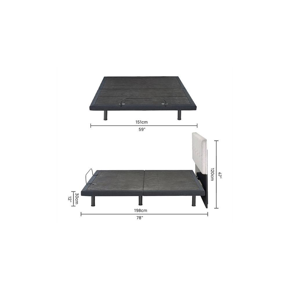Wave Queen Size Adjustable Bed With Zero Gravity Comfort And Antisnore Sleep Modes With Headboard