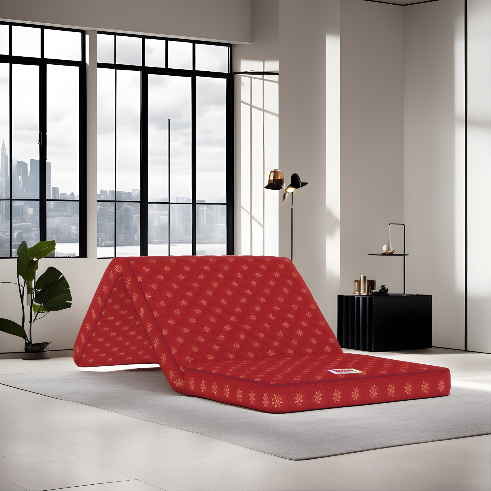 Essentio 3 Fold Reversible Travel Bed At Factory Rate
 (72 x 48 in, 3 inches) - Usha Shriram