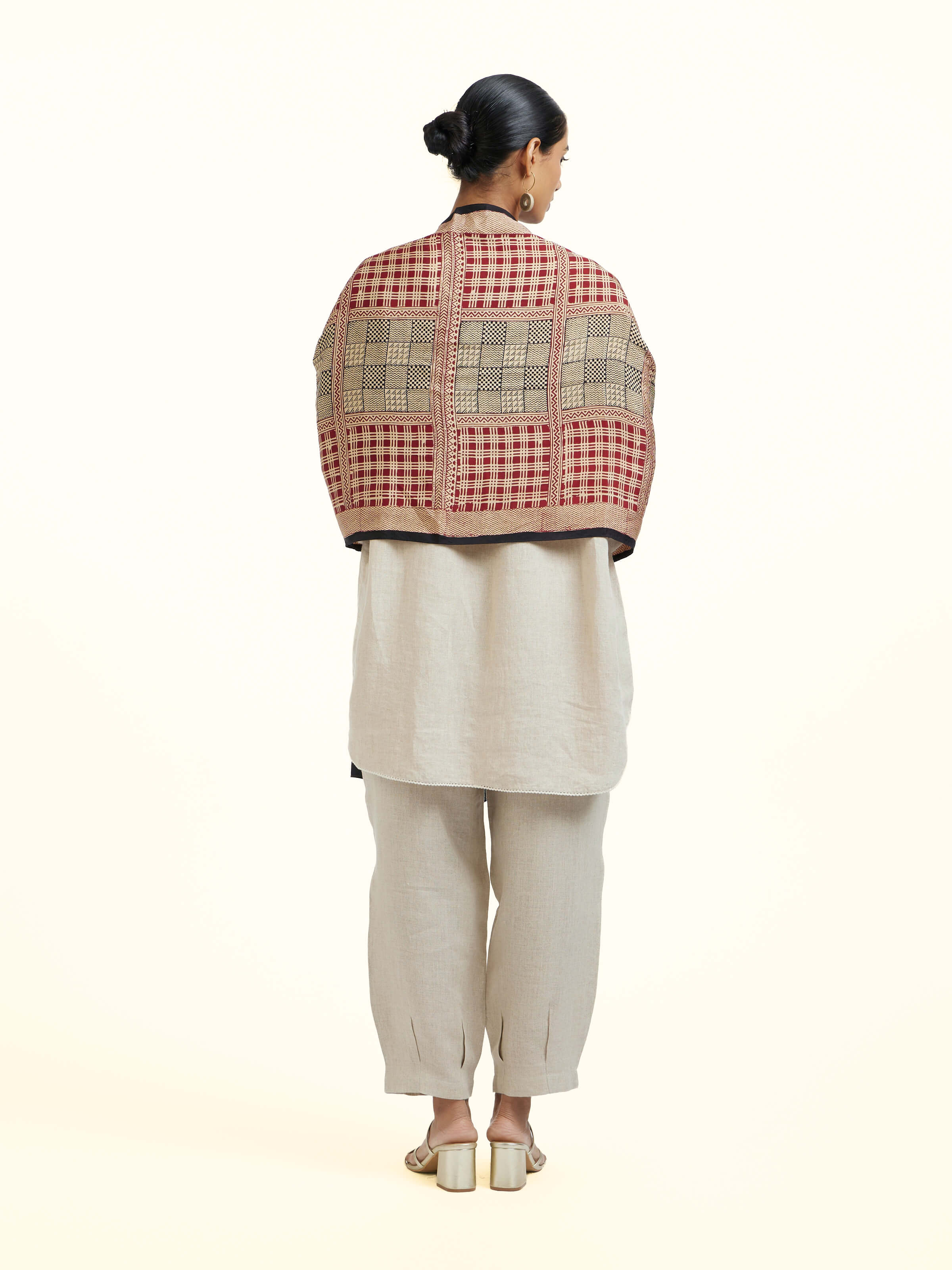 Rust Silk Bagh Hand Block Printed Stole