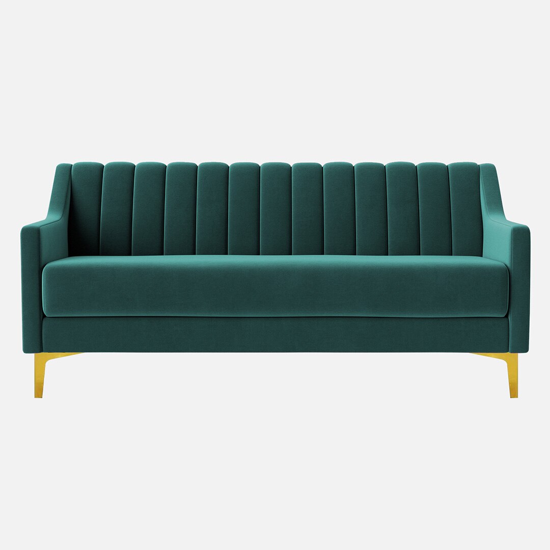 Fame Velvet 3 Seater Sofa in T Blue Colour