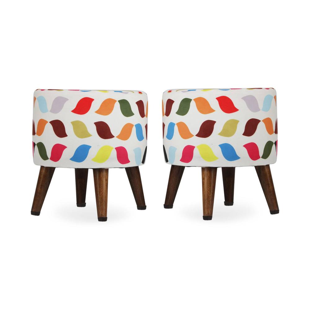 Willow Solid Wood  Ottomon in  Multicolor Colour