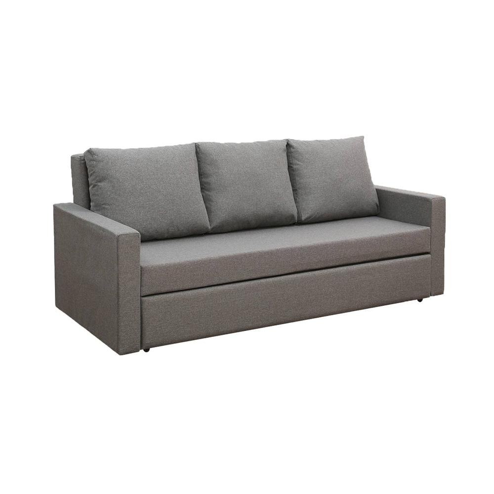 Akron 3 Pull Out Sofa Cum Bed In Grey Colour